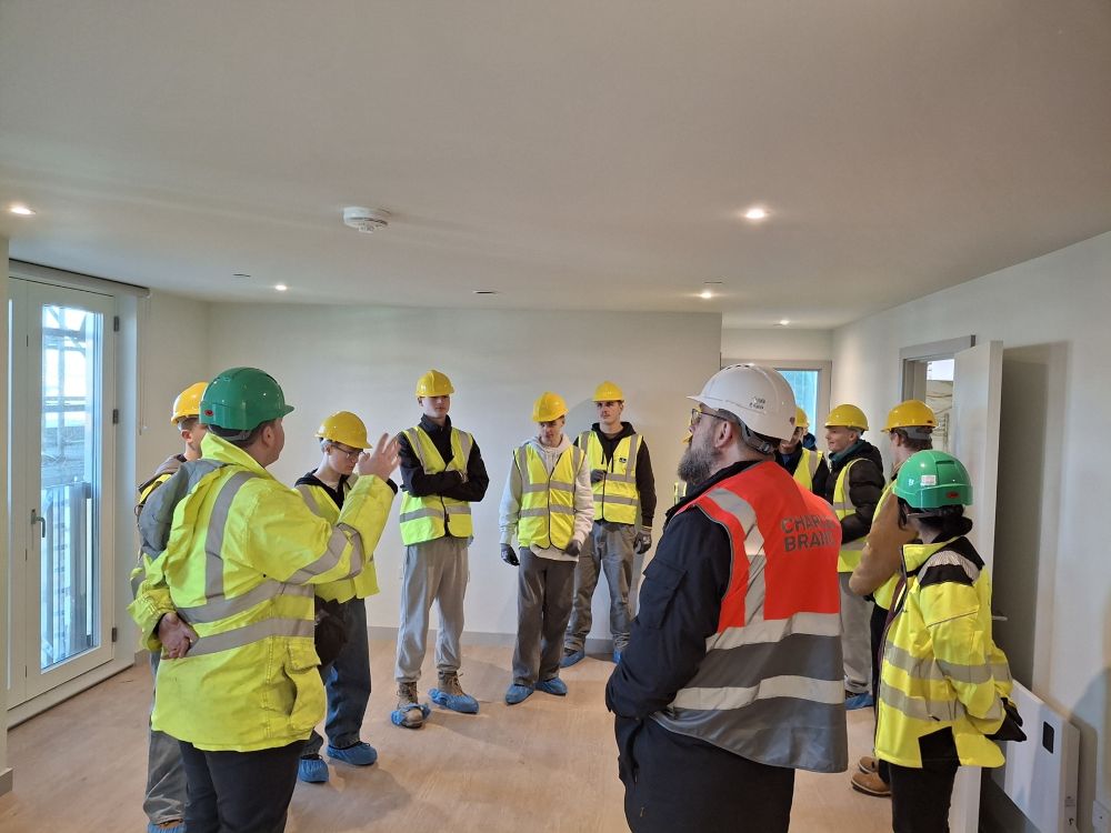 SERC students on a tour of the new Loftlines apartments in Titanic Quarter, Belfast